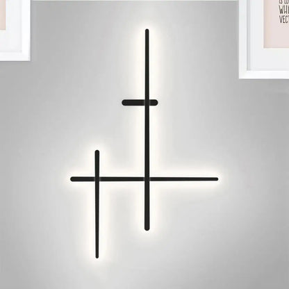 Black Crossed Lines Wall Light by Decorbites, black metal wall lamp with bars on Tampa Home & Garden Store