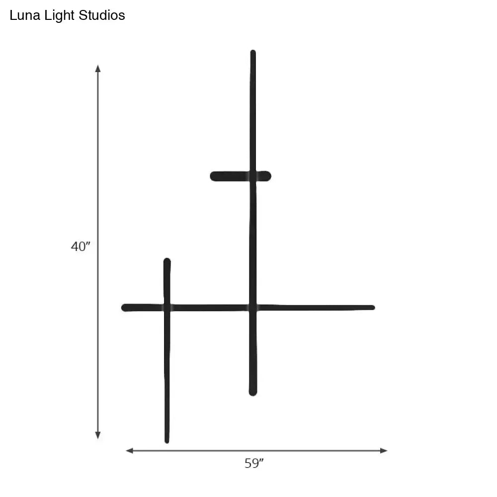 Decorbites Black Crossed Lines Wall Light modern metal wall sconce with intersecting bars on Tampa Home & Garden Store