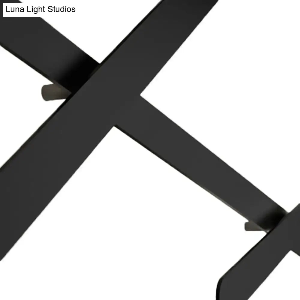 Black Crossed Lines Wall Light by Decorbites, matte black metal X-frame on Tampa Home & Garden Store
