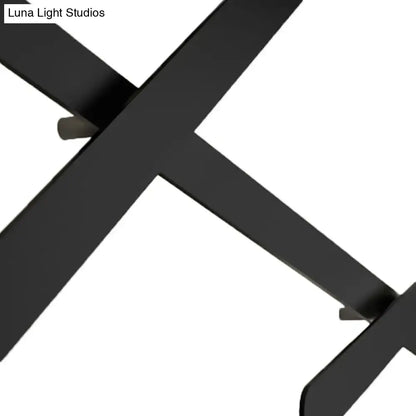 Black Crossed Lines Wall Light by Decorbites, matte black metal X-frame on Tampa Home & Garden Store