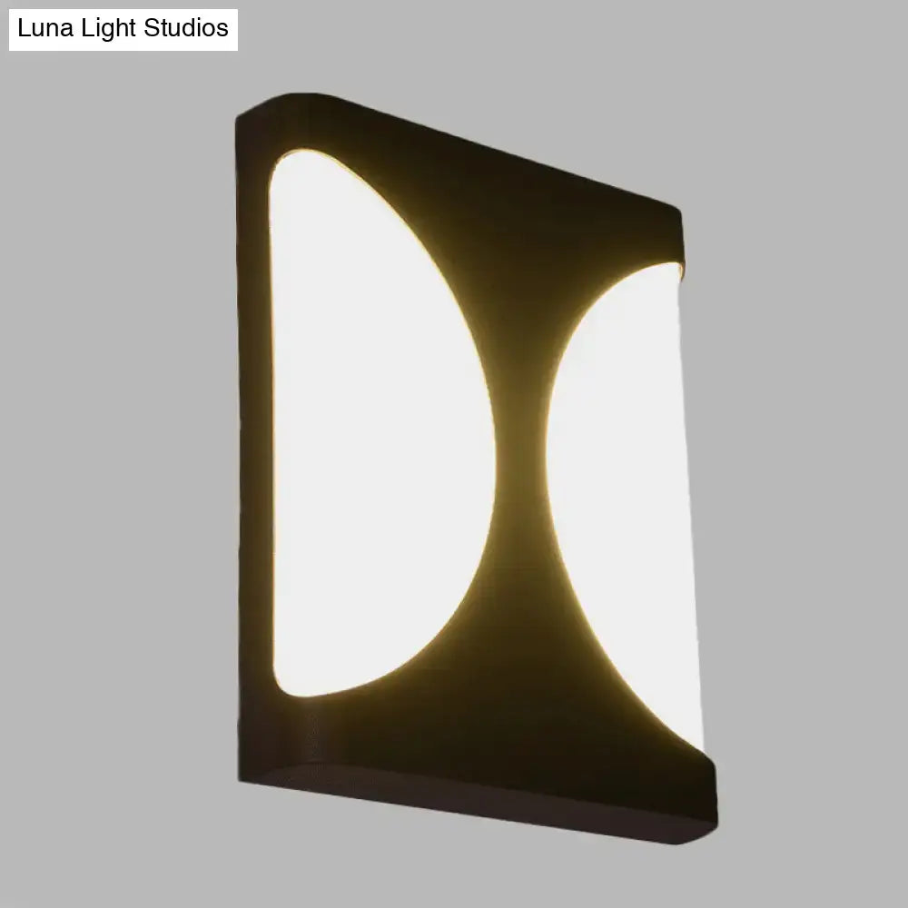 Black Semicircle Wall Light Decorbites with twin curved white panels on Tampa Home & Garden Store