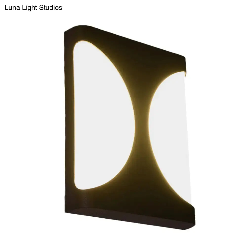 Black semicircle wall light sconce by Decorbites with white illuminated panels on Tampa Home & Garden Store