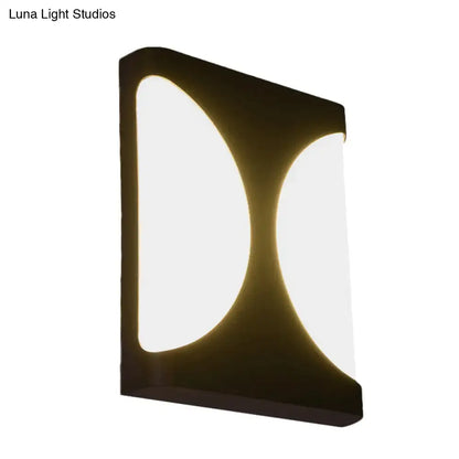 Black semicircle wall light sconce by Decorbites with white illuminated panels on Tampa Home & Garden Store