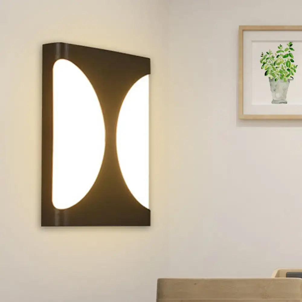 Black Semicircle Wall Light by Decorbites, wall sconce with curved panels, warm glow on Tampa Home & Garden Store