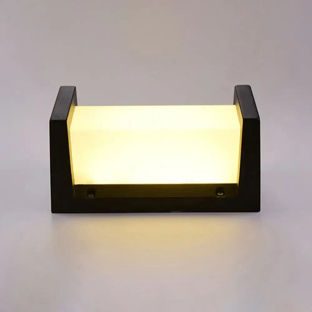 Black Rectangle Outdoor Light Decorbites with dark frame and frosted diffuser for outdoor walls on Tampa Home & Garden Store