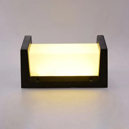 Black Rectangle Outdoor Light Decorbites with dark frame and frosted diffuser for outdoor walls on Tampa Home & Garden Store