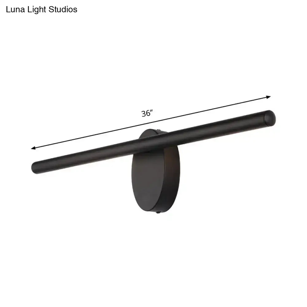 Black acrylic bathroom sconce with 36-inch bar and round wall mount by Decorbites on Tampa Home & Garden Store