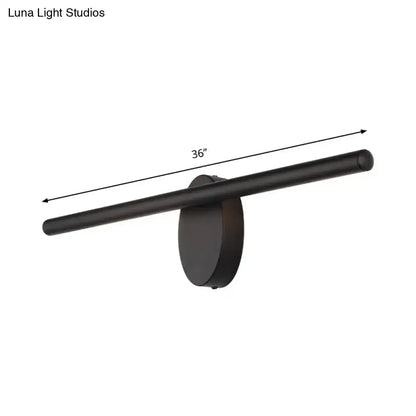 Black acrylic bathroom sconce with 36-inch bar and round wall mount by Decorbites on Tampa Home & Garden Store