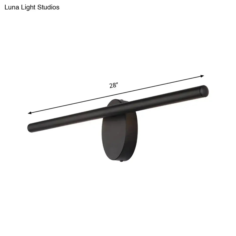 Black acrylic bathroom sconce with 28-inch cylindrical bar and round wall mount Decorbites on Tampa Home & Garden Store