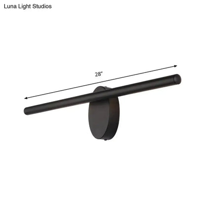 Black acrylic bathroom sconce with 28-inch cylindrical bar and round wall mount Decorbites on Tampa Home & Garden Store