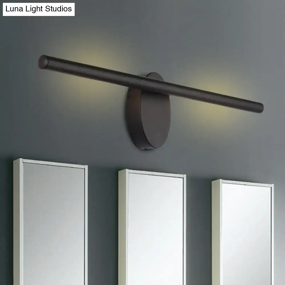 Decorbites black acrylic bathroom sconce with a long horizontal bar and round backplate on Tampa Home & Garden Store