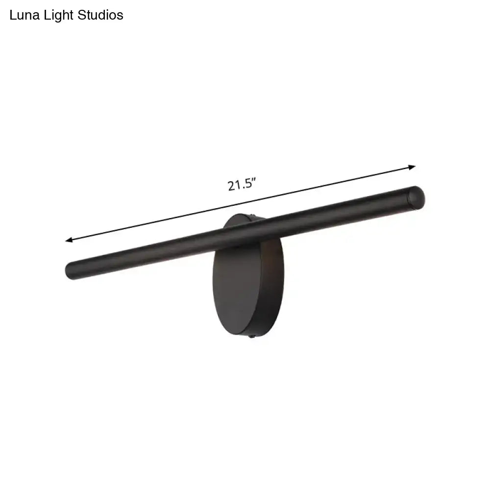 Black acrylic bathroom sconce, 21.5in cylindrical bar with round wall mount Decorbites on Tampa Home & Garden Store