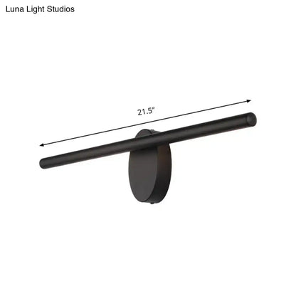 Black acrylic bathroom sconce, 21.5in cylindrical bar with round wall mount Decorbites on Tampa Home & Garden Store