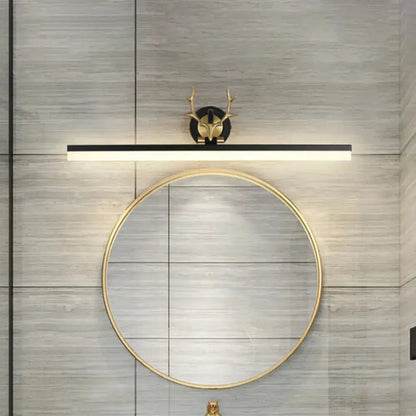 Black Linear Vanity Light Warm White Lamp
