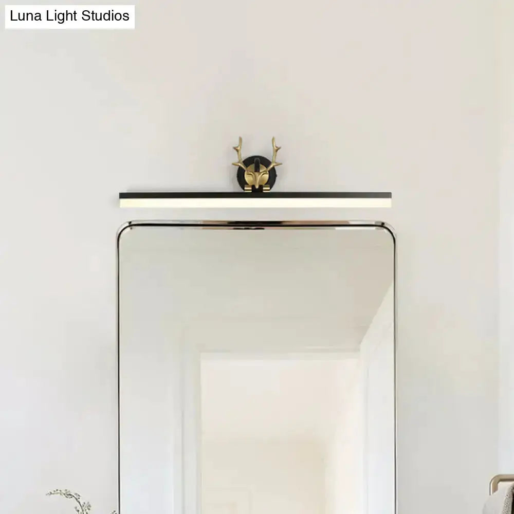 Black Linear Vanity Light Warm White Lamp