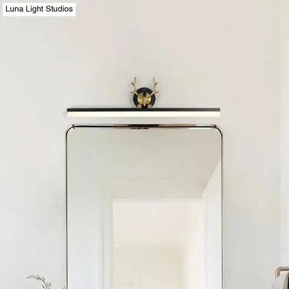 Black Linear Vanity Light Warm White Lamp