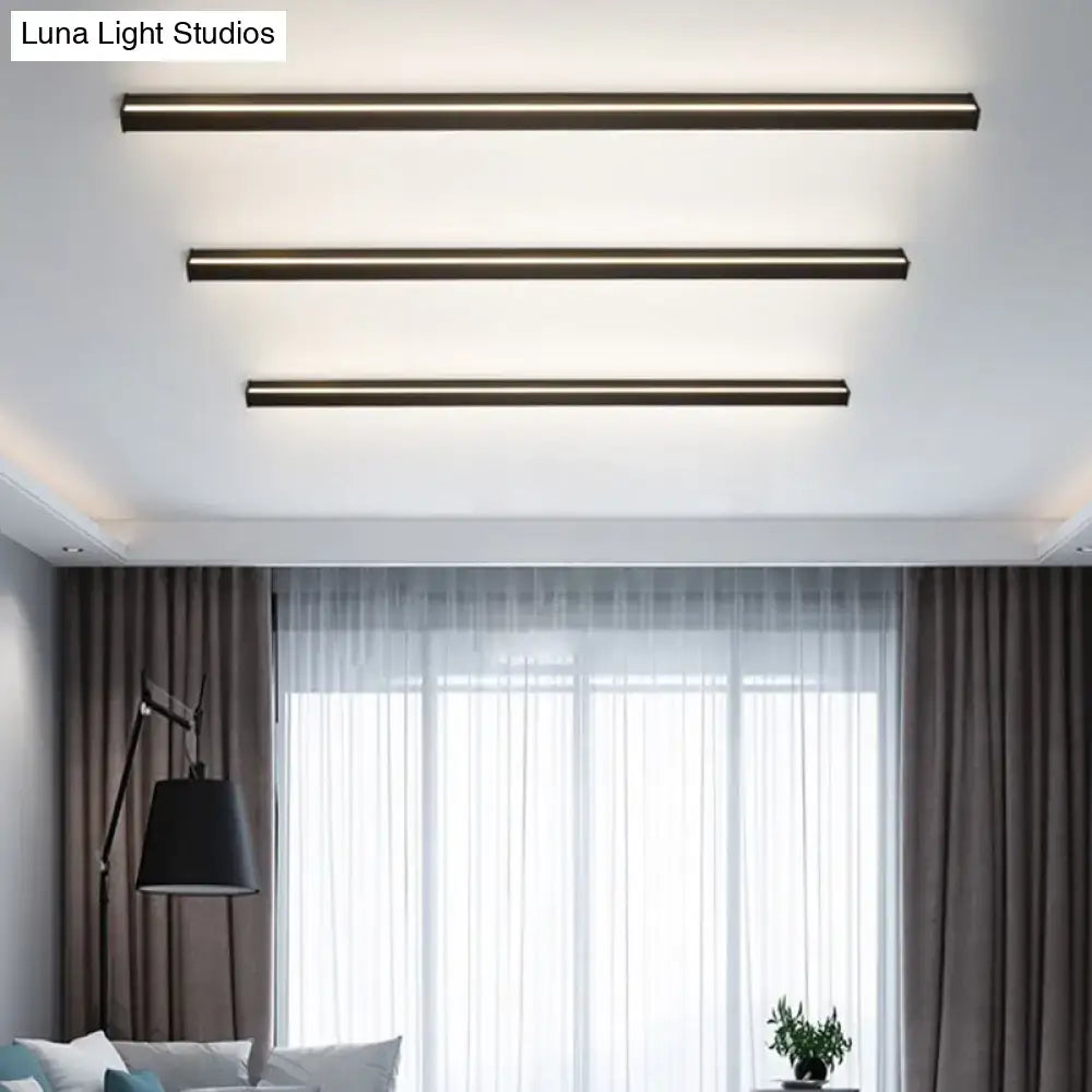 Modern black linear flush-mount wall sconce with three slim bars by Decorbites on Tampa Home & Garden Store