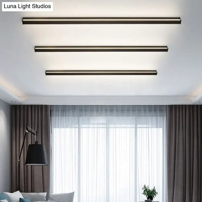 Modern black linear flush-mount wall sconce with three slim bars by Decorbites on Tampa Home & Garden Store