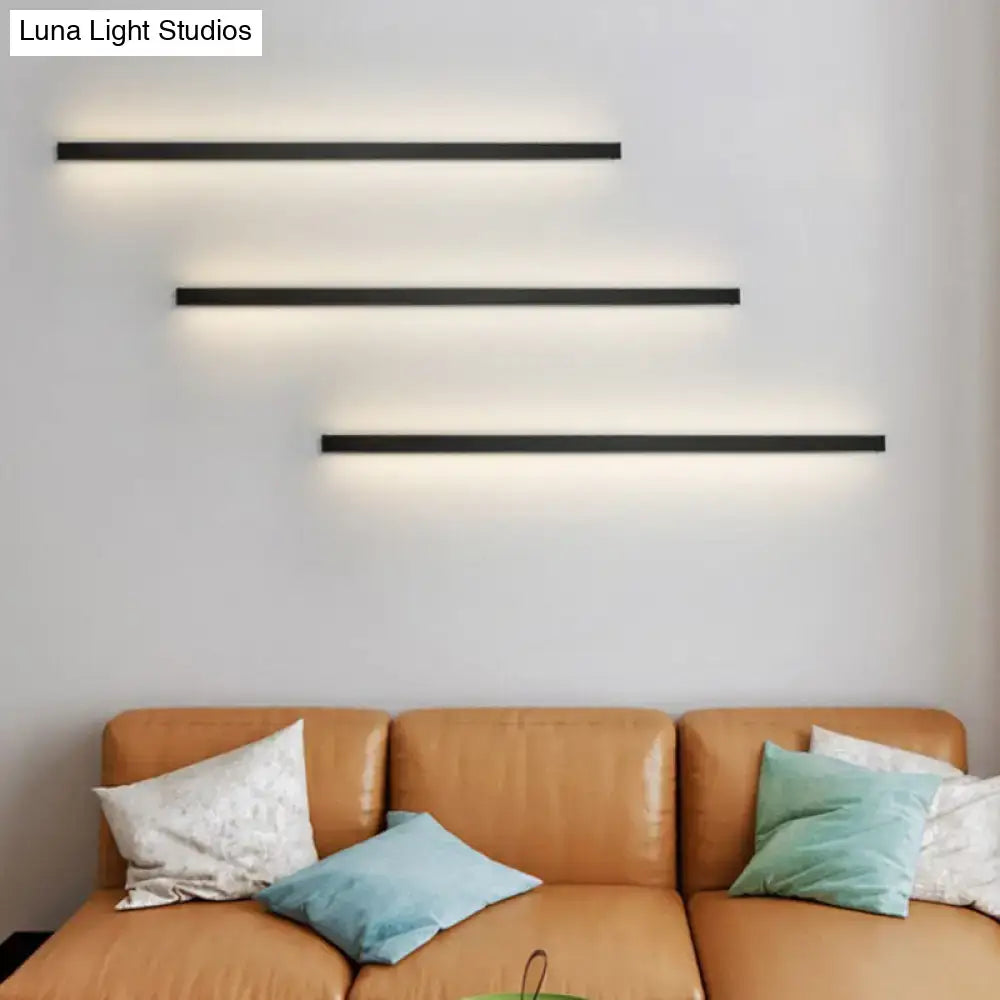 Decorbites modern black linear flush mount wall sconce, three-bar hallway lighting on Tampa Home & Garden Store
