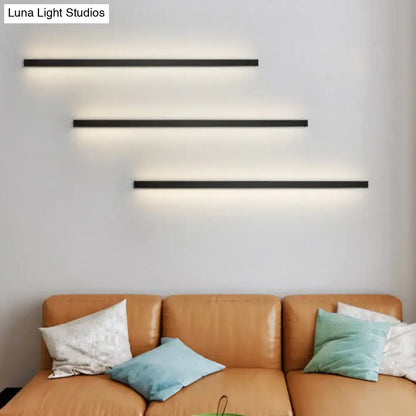 Decorbites modern black linear flush mount wall sconce, three-bar hallway lighting on Tampa Home & Garden Store