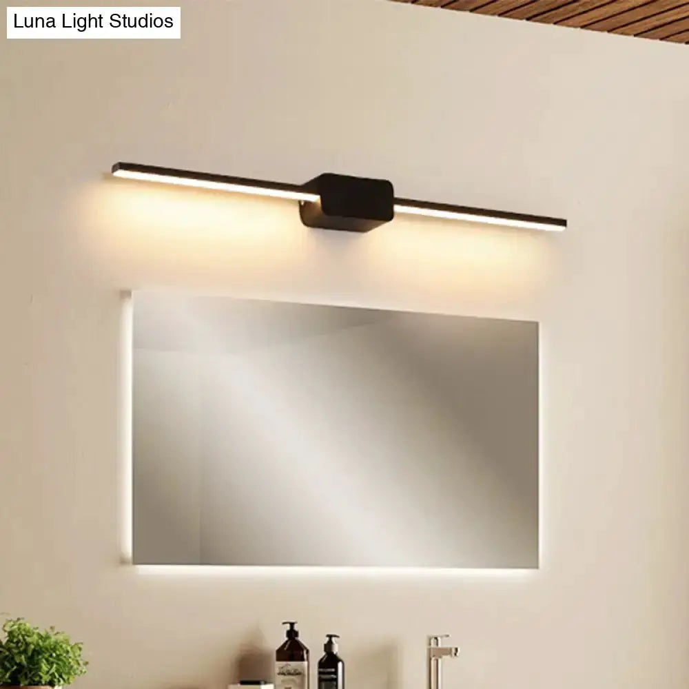 Decorbites modern black linear LED bathroom vanity sconce with central mount on Tampa Home & Garden Store