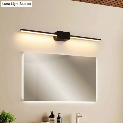 Decorbites modern black linear LED bathroom vanity sconce with central mount on Tampa Home & Garden Store