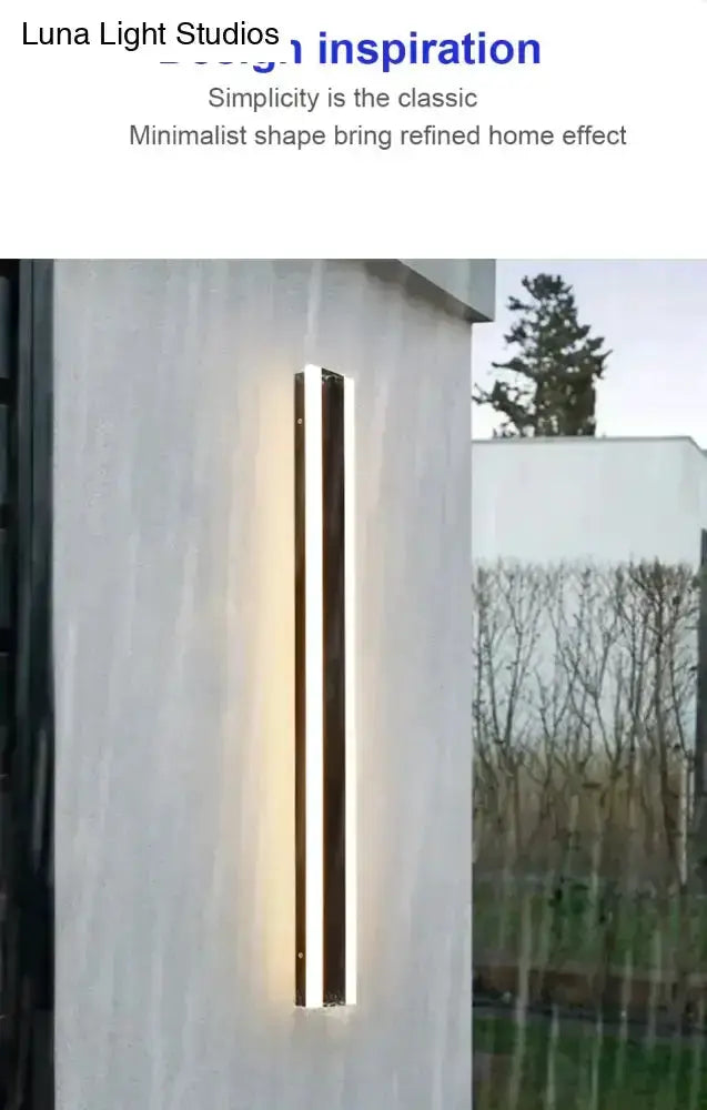 Modern Black Linear LED Wall Light Garden Sconce