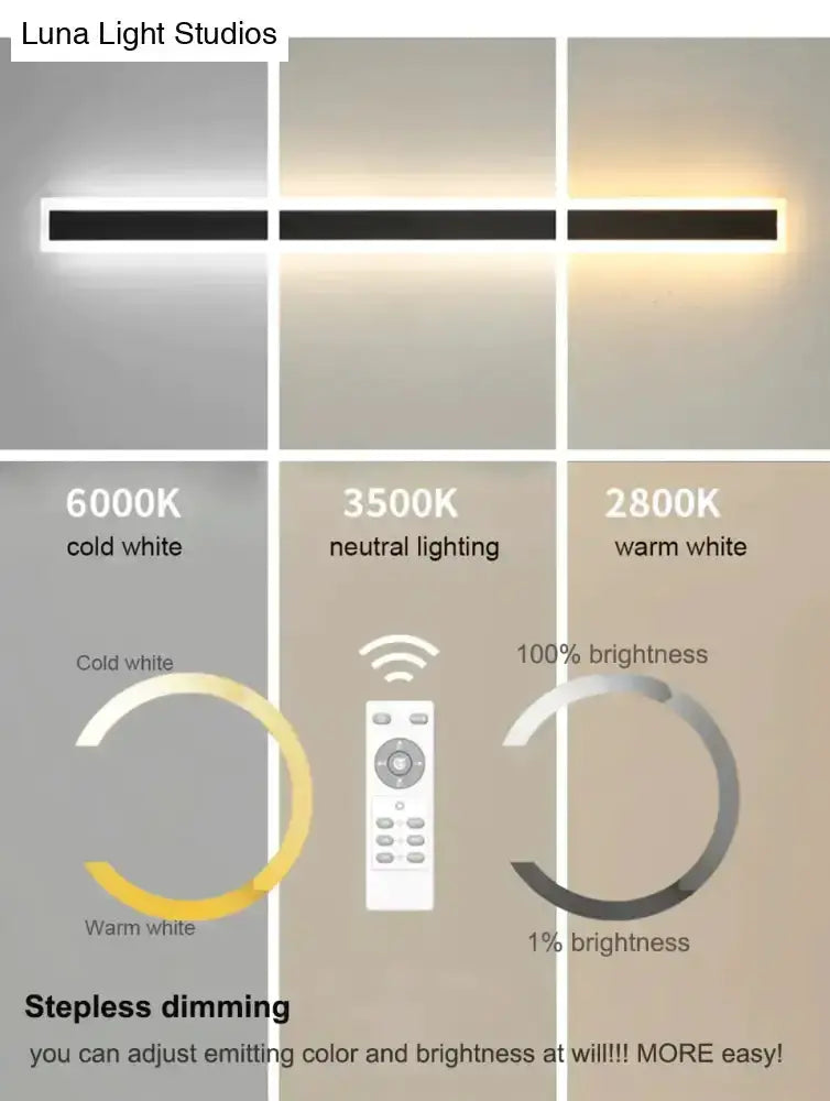 Modern Black Linear LED Wall Light Garden Sconce