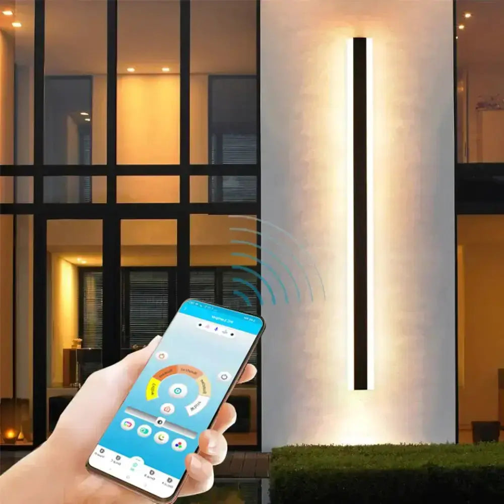 Modern Black Linear LED Wall Light Garden Sconce