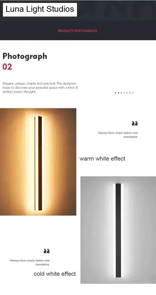 Modern Black Linear LED Wall Light Garden Sconce