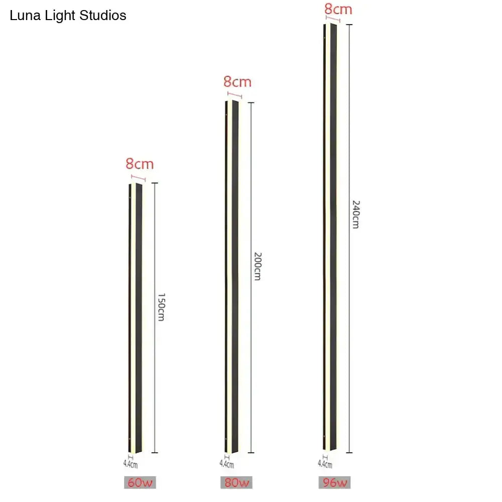 Modern Black Linear LED Wall Light Garden Sconce