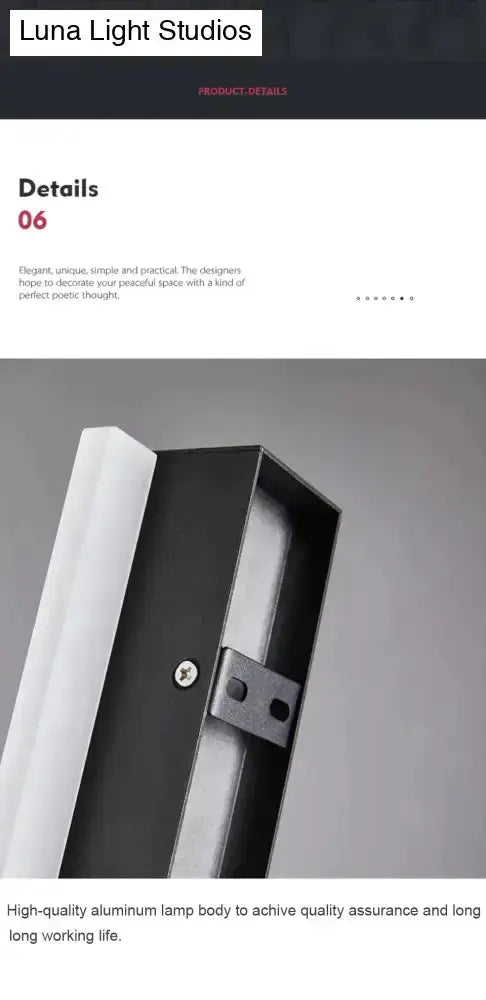 Modern Black Linear LED Wall Light Garden Sconce