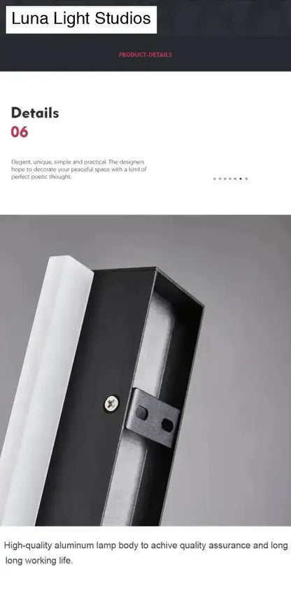 Modern Black Linear LED Wall Light Garden Sconce