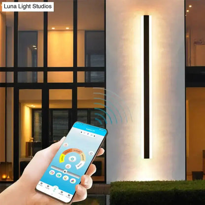 Modern Black Linear LED Wall Light Garden Sconce