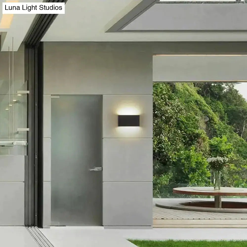 Black outdoor wall light, rectangular metal wall sconce with up/down glow Decorbites on Tampa Home & Garden Store