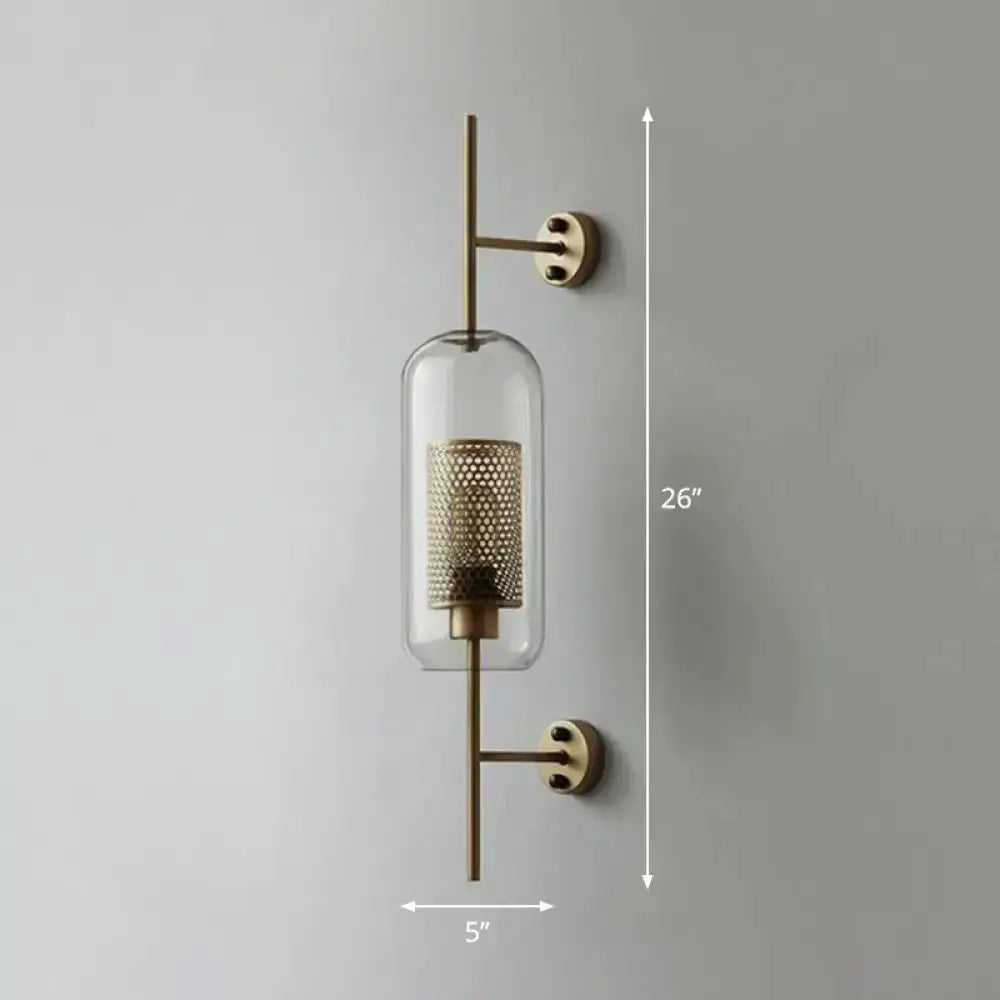 Modern Black Mesh Wall Mount Lamp with Sconce