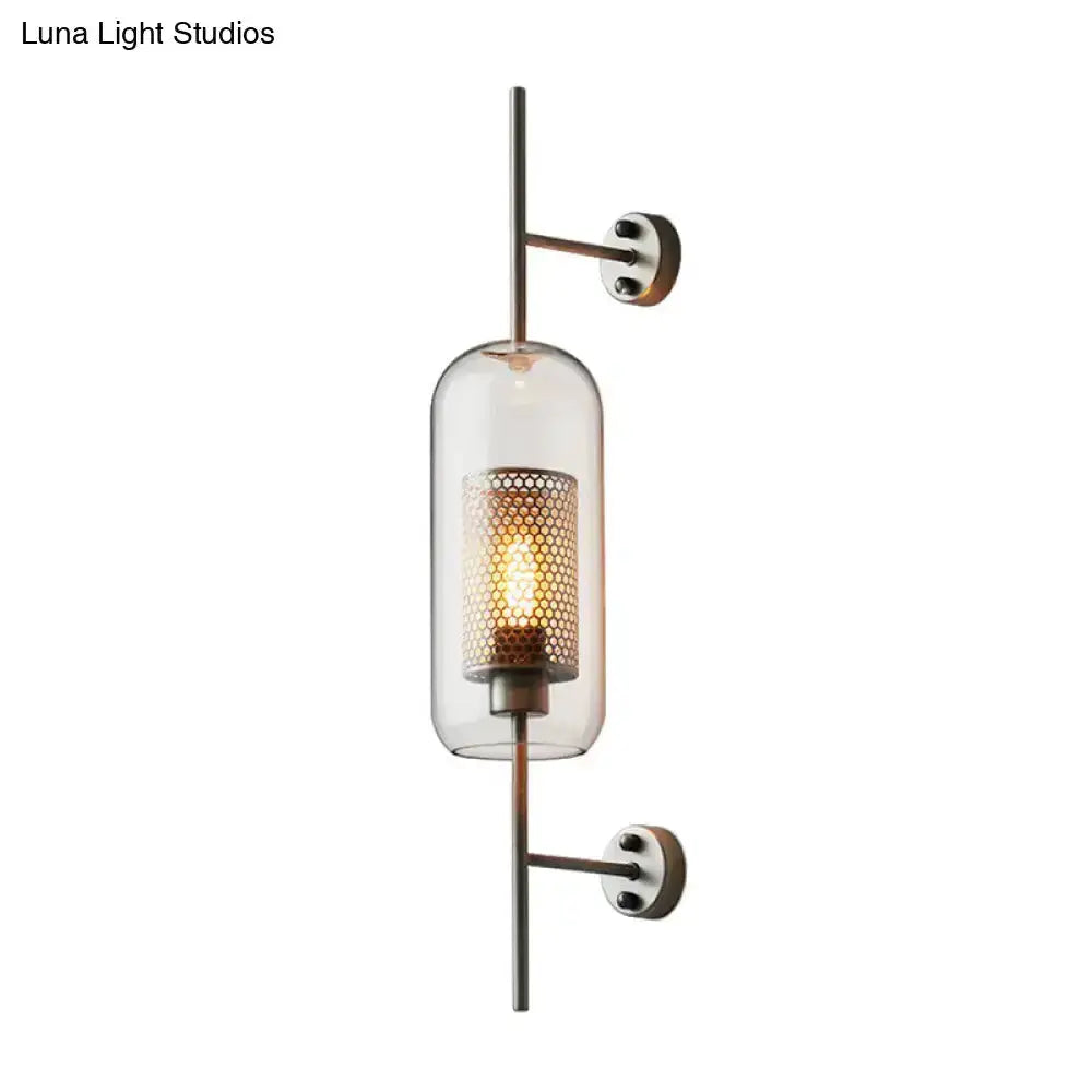 Modern Black Mesh Wall Mount Lamp with Sconce