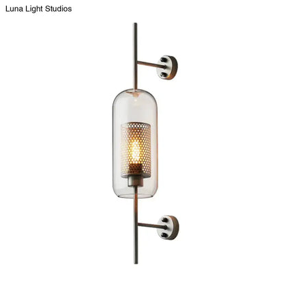 Modern Black Mesh Wall Mount Lamp with Sconce