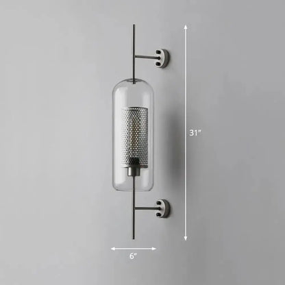 Modern Black Mesh Wall Mount Lamp with Sconce