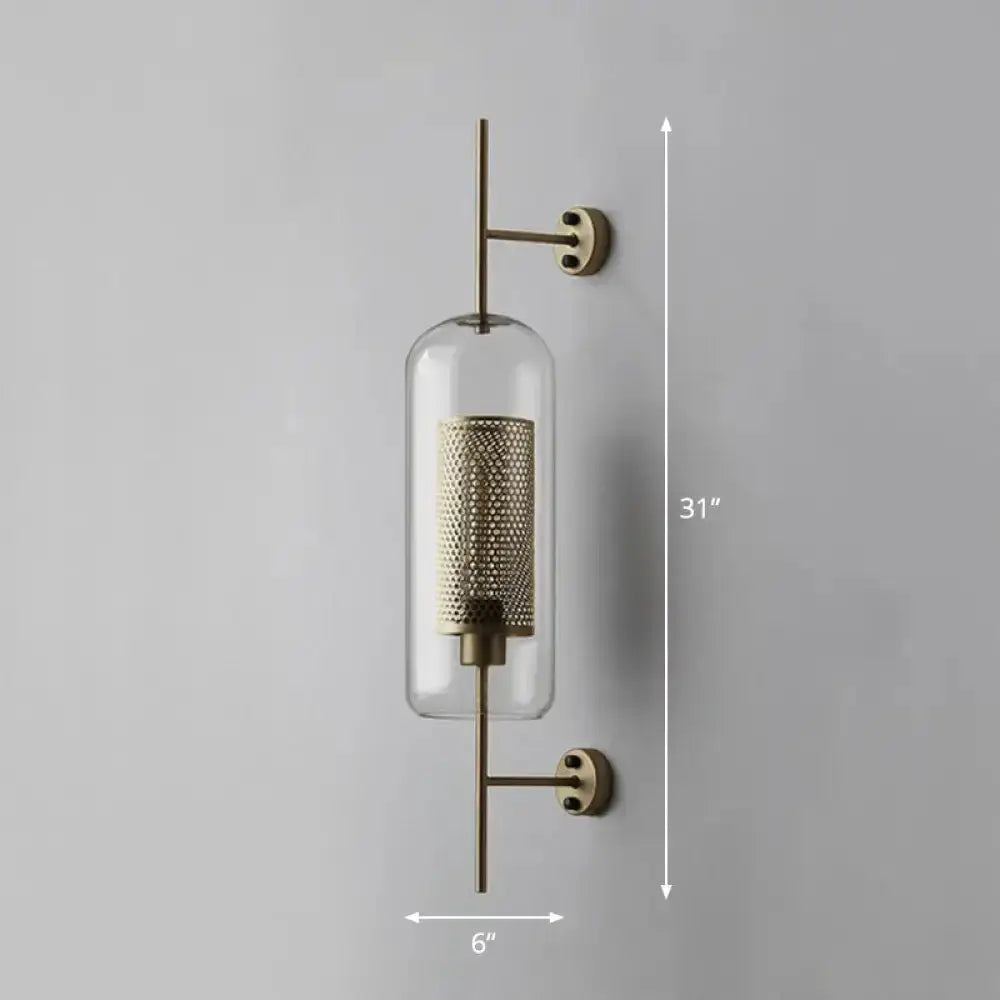 Modern Black Mesh Wall Mount Lamp with Sconce