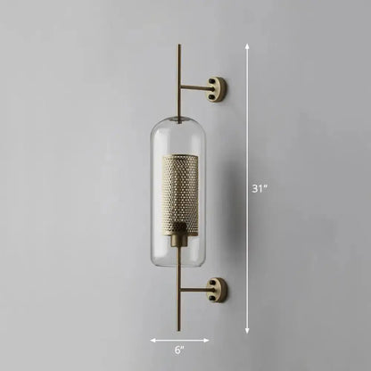 Modern Black Mesh Wall Mount Lamp with Sconce