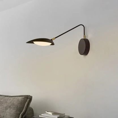 Black adjustable oval reading lamp wall-mounted with curved arm Decorbites on Tampa Home & Garden Store