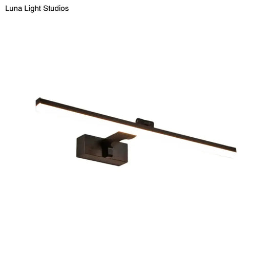 Modern black metal LED bar wall lamp with warm white light Decorbites bathroom vanity light on Tampa Home & Garden Store