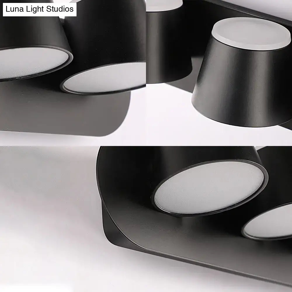 Black metal cone-shade sconce 1-3 light with white diffusers Decorbites on Tampa Home & Garden Store