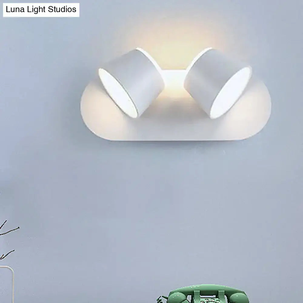 Black metal cone-shade sconce with dual white interiors, 1-3 light, home & garden decor on Tampa Home & Garden Store