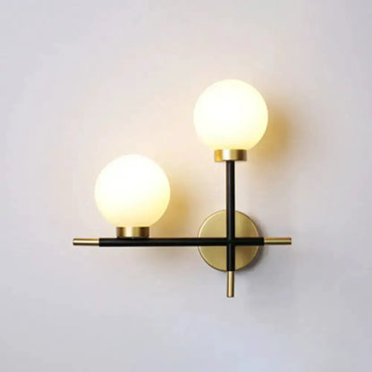 Modern Black Milk Glass Wall Mount Light Sconce