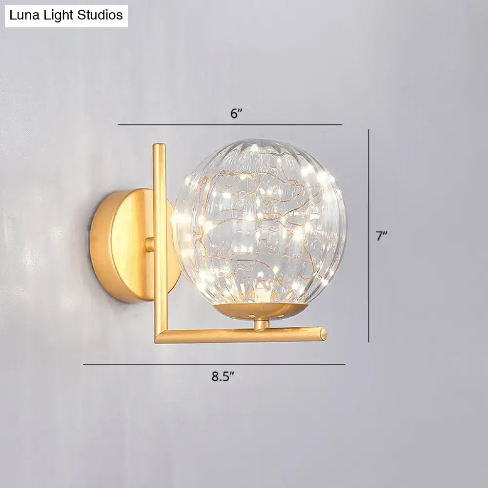 Black Globe Wall Sconce by Luna Light Studios with glass globe on Tampa Home & Garden Store