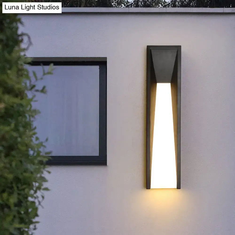 Black Industrial Courtyard 25-Inch Sconce by Decorbites, wall-mounted exterior light with panel on Tampa Home & Garden Store
