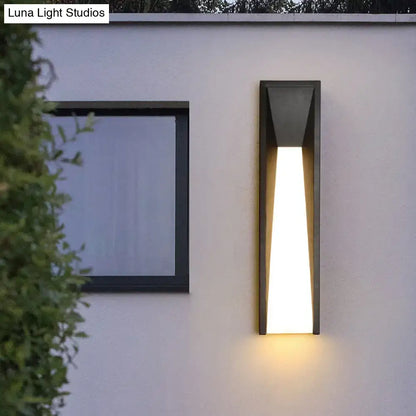 Black Industrial Courtyard 25-Inch Sconce by Decorbites, wall-mounted exterior light with panel on Tampa Home & Garden Store