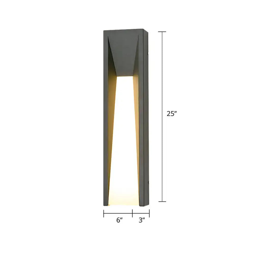 Black industrial courtyard 25-inch sconce by Decorbites, wall-mounted metal light on Tampa Home & Garden Store